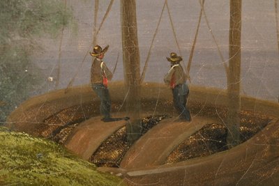Bedeutendes Ölgemälde "Au bord de l'eau" signiert Dagny - Anfang XIX.