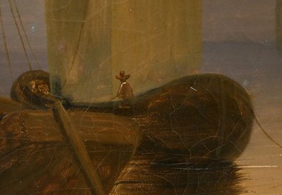 Bedeutendes Ölgemälde "Au bord de l'eau" signiert Dagny - Anfang XIX.