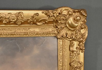 Bedeutendes Ölgemälde "Au bord de l'eau" signiert Dagny - Anfang XIX.