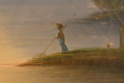 Bedeutendes Ölgemälde "Au bord de l'eau" signiert Dagny - Anfang XIX.