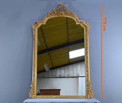 Important Gilded Mirror, Louis XVI style - Mid 19th century
