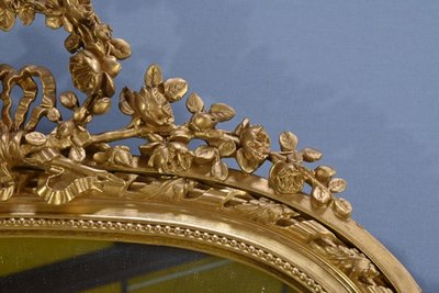 Important Gilded Mirror, Louis XVI style - Mid 19th century
