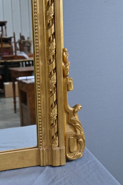 Important Gilded Mirror, Louis XVI style - Mid 19th century