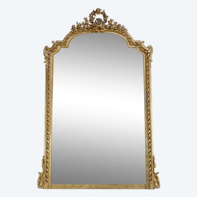 Important Gilded Mirror, Louis XVI style - Mid 19th century