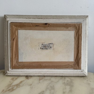 Olio su tavola di R. Holvoet paesaggio sulle rive della Vire 1967