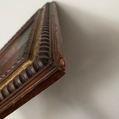 Pair of painted wood panels in the taste of the Haute Epoque, wood frame