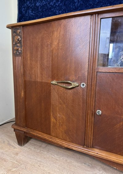 Große Anrichte aus Eichenholz im Art déco-Stil um 1930