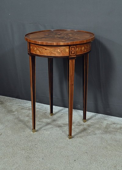 Petite Table de Salon en Marqueterie, style Louis XVI – Fin XIXe