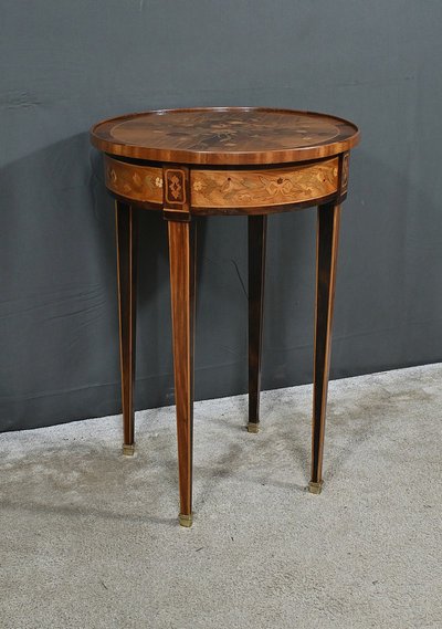 Petite Table de Salon en Marqueterie, style Louis XVI – Fin XIXe