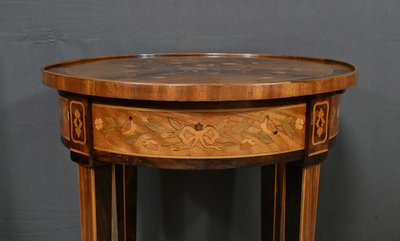 Petite Table de Salon en Marqueterie, style Louis XVI – Fin XIXe