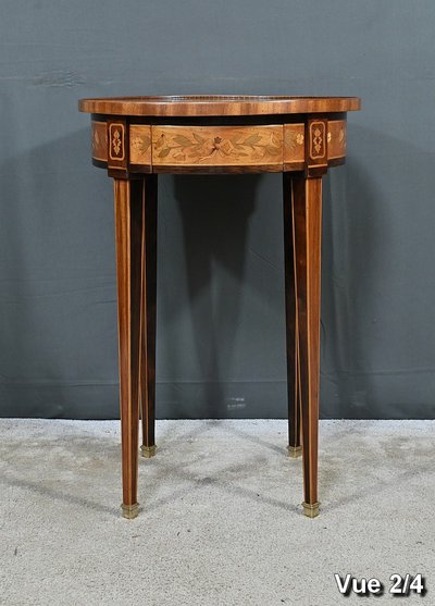 Petite Table de Salon en Marqueterie, style Louis XVI – Fin XIXe