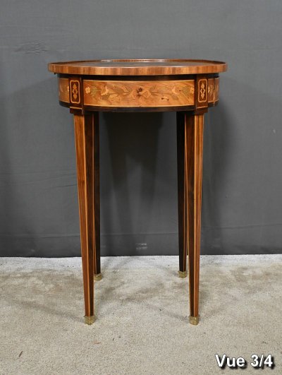 Petite Table de Salon en Marqueterie, style Louis XVI – Fin XIXe
