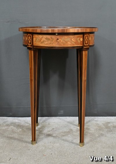 Petite Table de Salon en Marqueterie, style Louis XVI – Fin XIXe