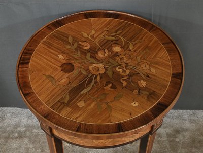 Petite Table de Salon en Marqueterie, style Louis XVI – Fin XIXe