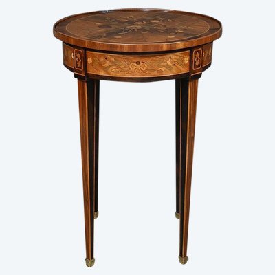 Petite Table de Salon en Marqueterie, style Louis XVI – Fin XIXe