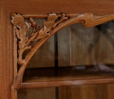 Blond mahogany bookcase, Art Nouveau - Early 20th century
