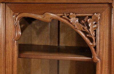 Blond mahogany bookcase, Art Nouveau - Early 20th century