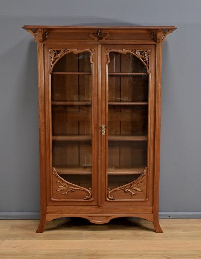 Blond mahogany bookcase, Art Nouveau - Early 20th century