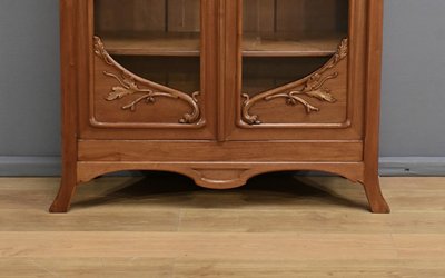 Blond mahogany bookcase, Art Nouveau - Early 20th century