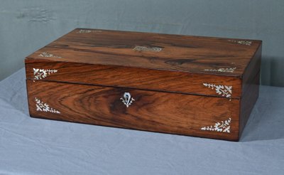 Travel writing case in rosewood, Napoleon III period - mid-19th century