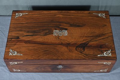 Travel writing case in rosewood, Napoleon III period - mid-19th century