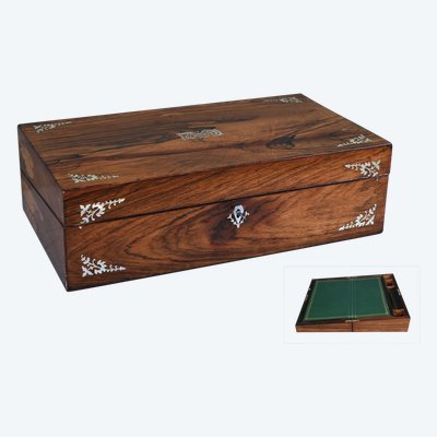 Travel writing case in rosewood, Napoleon III period - mid-19th century
