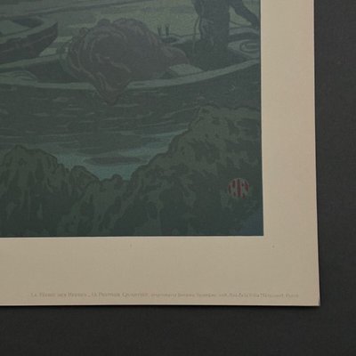 Lithograph by Henri Rivière La Féérie des Heures Le Premier Quartier