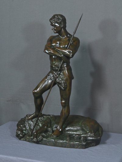 Importante bronzo "Il cacciatore di leoni" di H. Fugère - Fine XIX secolo