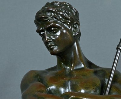 Importante bronzo "Il cacciatore di leoni" di H. Fugère - Fine XIX secolo