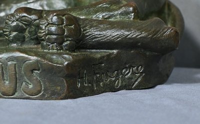 Importante bronzo "Il cacciatore di leoni" di H. Fugère - Fine XIX secolo