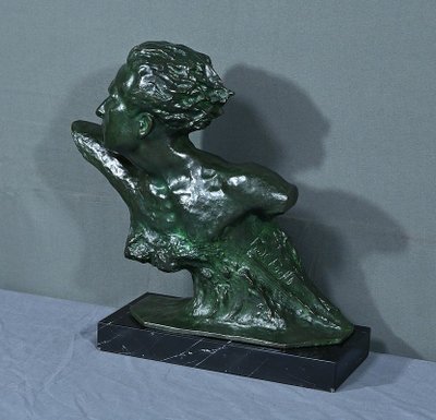 Bronzo "Jean Mermoz" di F. Focht, Art Déco - 1930
