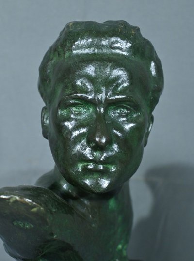 Bronzo "Jean Mermoz" di F. Focht, Art Déco - 1930