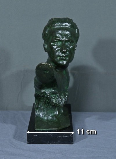 Bronzo "Jean Mermoz" di F. Focht, Art Déco - 1930