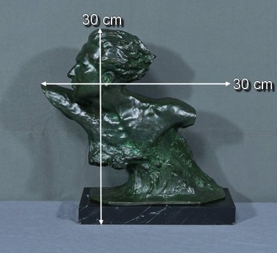 Bronzo "Jean Mermoz" di F. Focht, Art Déco - 1930
