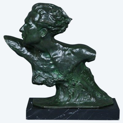 Bronzo "Jean Mermoz" di F. Focht, Art Déco - 1930