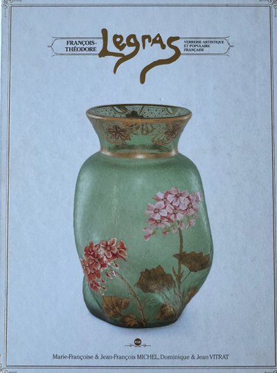 Legras Imperial Green Series vase with oak leaf design