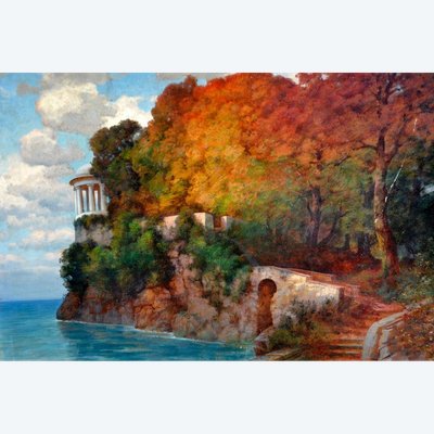 Hermann Rudisühli, Öl Auf Karton, Seelandschaft,