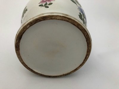 Potiche China Indochina XIX. Jahrhundert Porzellan Pfingstrosendekor Vogelpaar