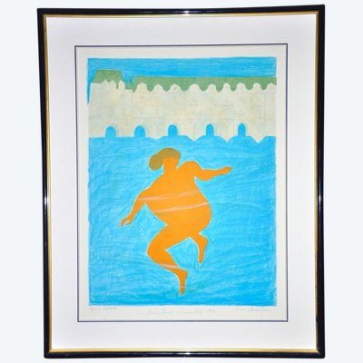 Lithograph Signed Pierre Boncompain Circa 1980