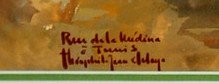 Gouache signée Théodore Jean Délaye représentant une rue voûtée