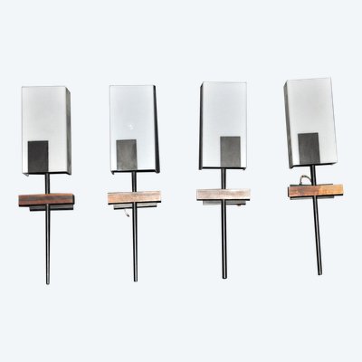 Set of four wall sconces circa 1960
