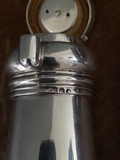 Silver hunting flask Asprey William Thomas Wright and Frederick Davies