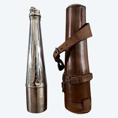 Silver hunting flask Asprey William Thomas Wright and Frederick Davies