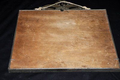 Wrought-iron mirror signed Fournet, hammered and riveted circa 1930