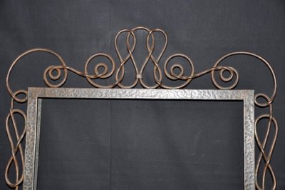 Cornice per specchio in ferro battuto firmata Michel Zadounaisky 1930 circa