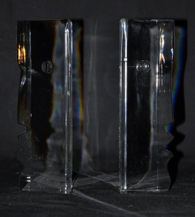 Fermalibro in cristallo firmato Baccarat dal designer Robert Rigot circa 1980