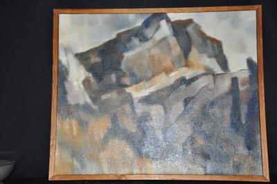 Öl auf Leinwand, signiert Mireille Besson, datiert und situiert "Mein Berg in Châtillon".