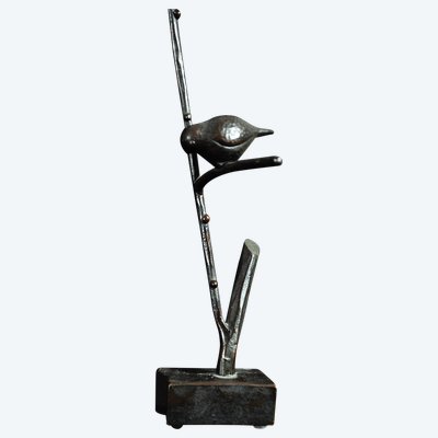 Sculpture en fer forgé martelé, riveté signée Michel Zadounaïsky circa 1940