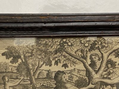 Eighteenth-century engraving Adam and Eve Temptation Sin Genesis Chapter 3 Basset