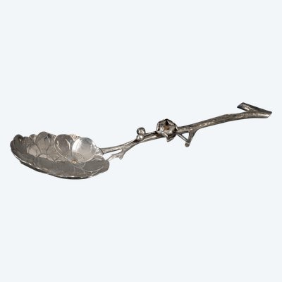 Dessert spoon silver initials SM naturalist branch 64 grams